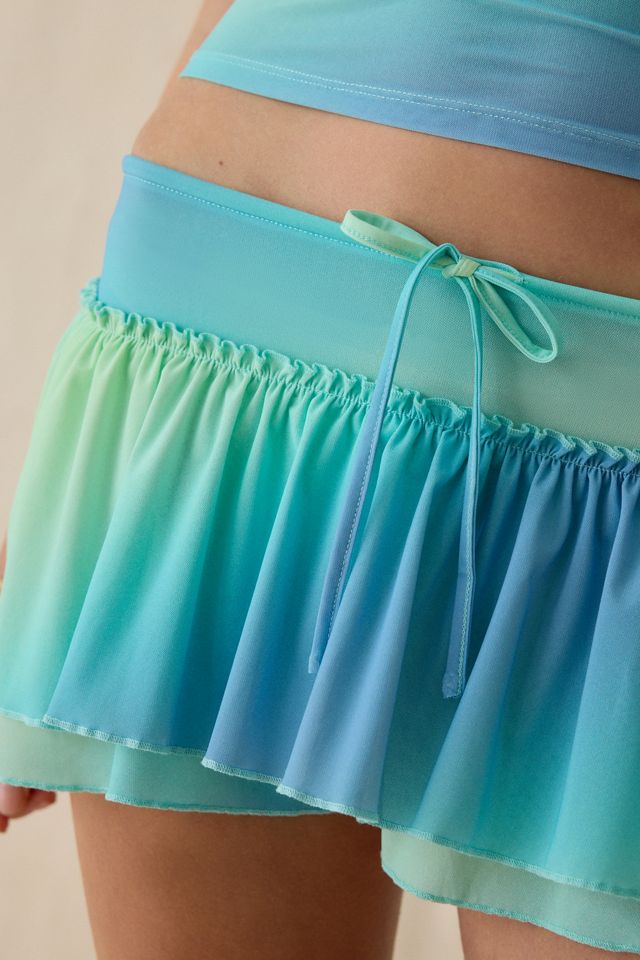 Out From Under Blossom Tiered Ruffle Trim Mesh Mini Skort #3