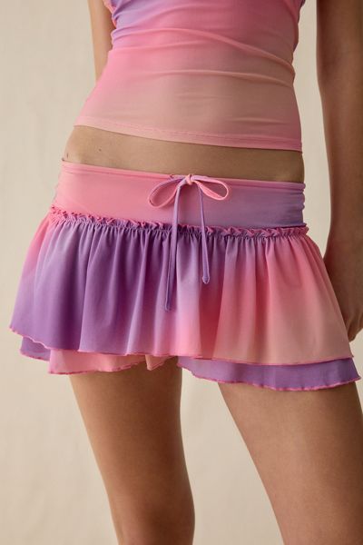 Mini jupe-short en maille à volants superposés Blossom Out From Under