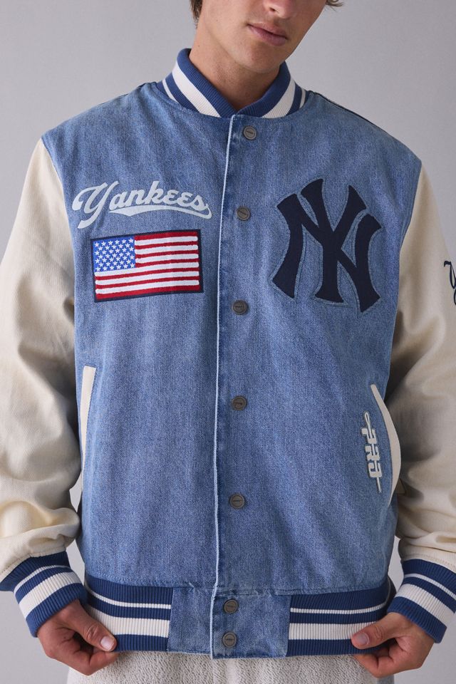 Pro Standard MLB New York Yankees Denim Varsity Jacket #4