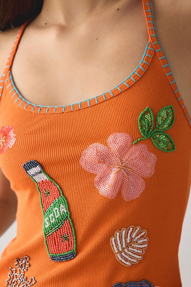 Kimchi Blue Pearl Tide Beaded Graphic Cami #4