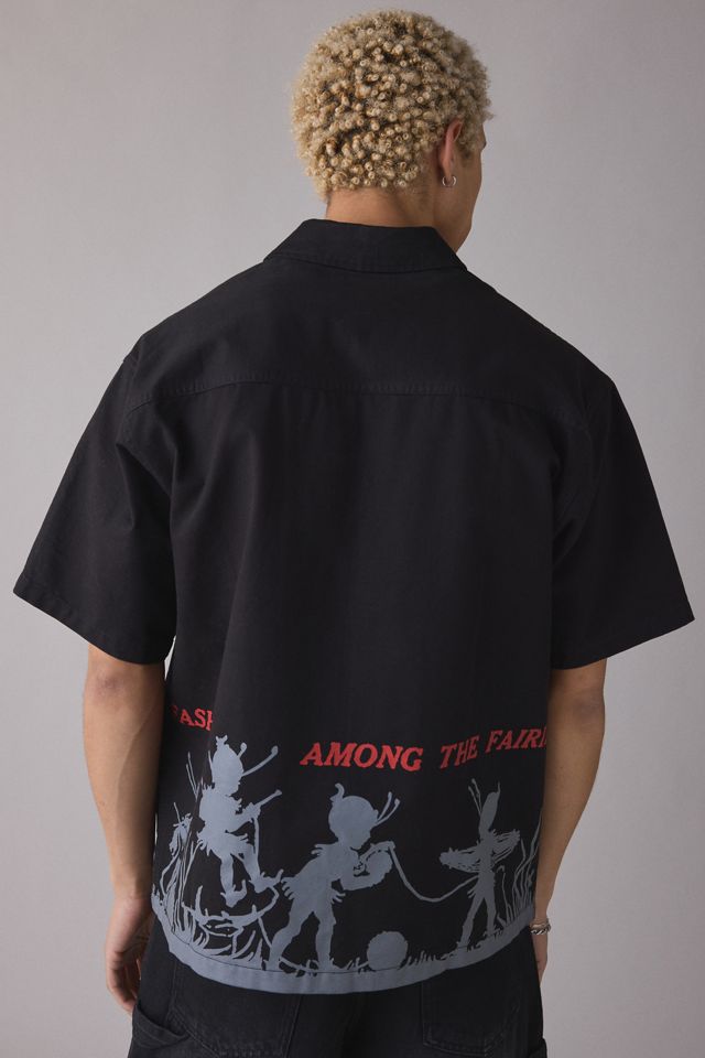 PLEASURES Fairies Zip Short Sleeve Shirt | Urban Outfitters