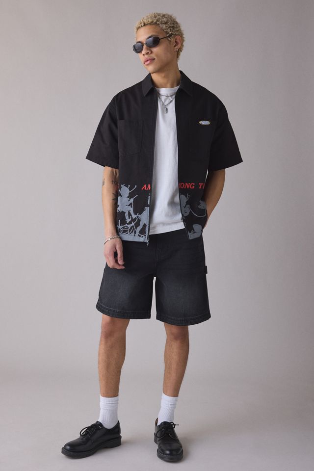 PLEASURES Fairies Zip Short Sleeve Shirt | Urban Outfitters