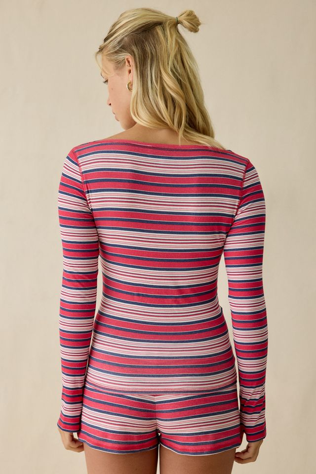 Frankies Bikinis X JENNIE Sophie Lightweight Jersey Knit Long Sleeve Boatneck Top #2