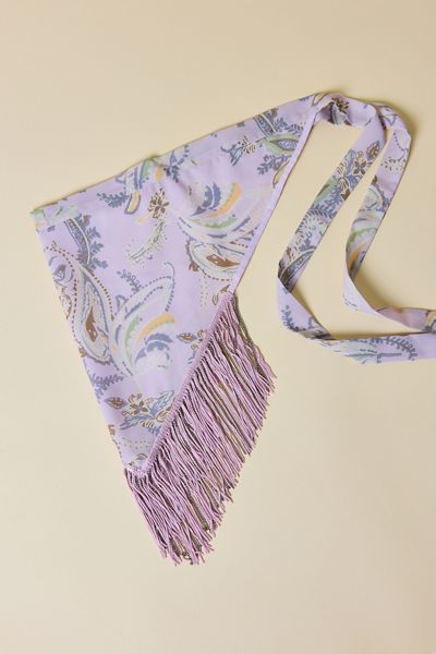 Fringe Trim Triangle Scarf