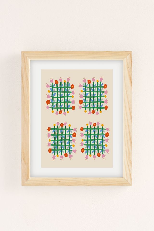 aniagretastudio Floral Gingham Art Print #1
