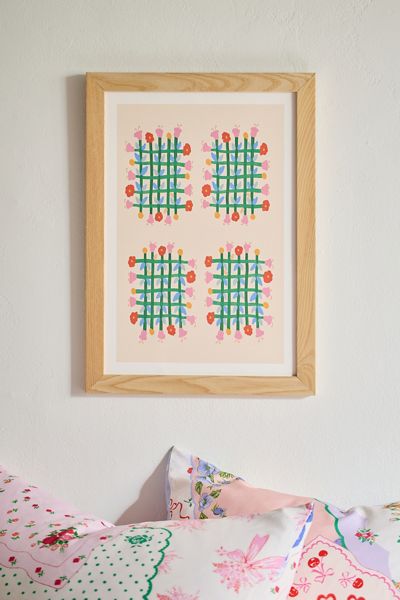 aniagretastudio Floral Gingham Art Print