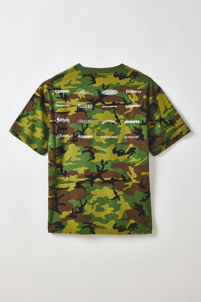 T-shirt camouflage graphique Wordmark PLEASURES #1