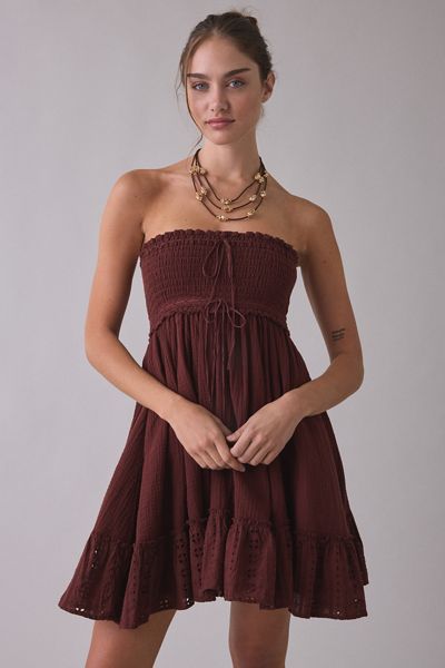 UO Modern Mesh Basque Waist Strapless Mini Dress | Urban Outfitters