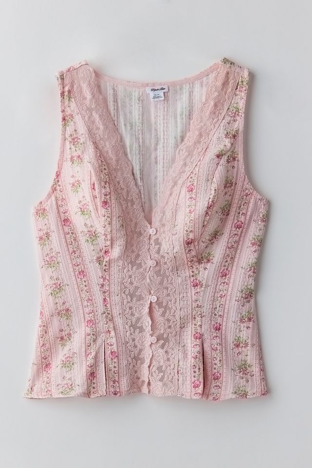 Kimchi Blue Aurelia Lace Trim Sleeveless Blouse #4