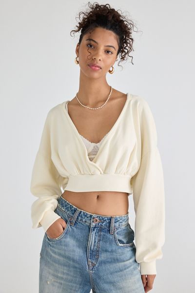 Out From Under Shore Up + Out Surplice Cropped Hoodie Sweatshirt