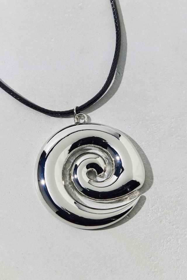 Swirl Pendant Corded Necklace #2
