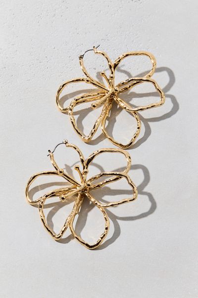 Bloom Flower Statement Hoop Earrings