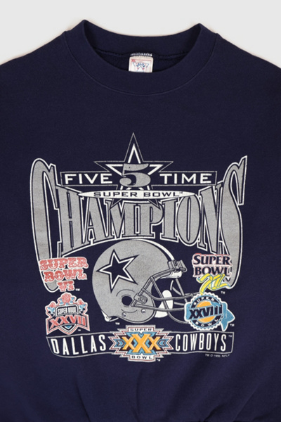 Vintage Dallas Cowboys 5 Time Super Bowl Champions Crewneck