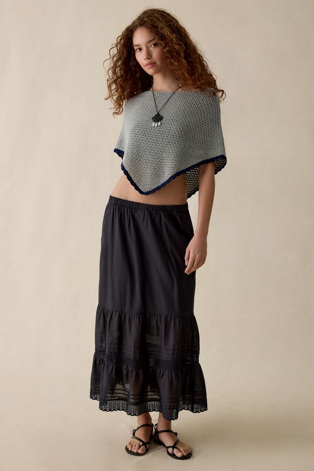 Poncho au crochet à épaules dénudées Game Day Kimchi Blue #2