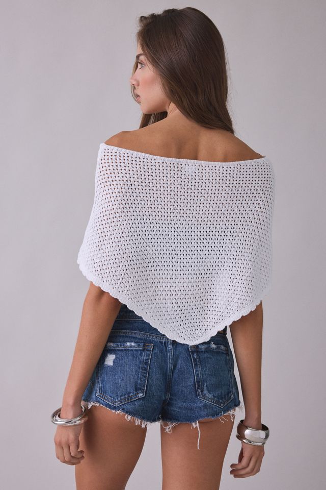 Kimchi Blue Game Day Crochet Off-The-Shoulder Poncho #2