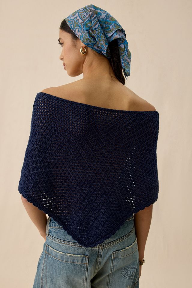 Kimchi Blue Game Day Crochet Off-The-Shoulder Poncho #1