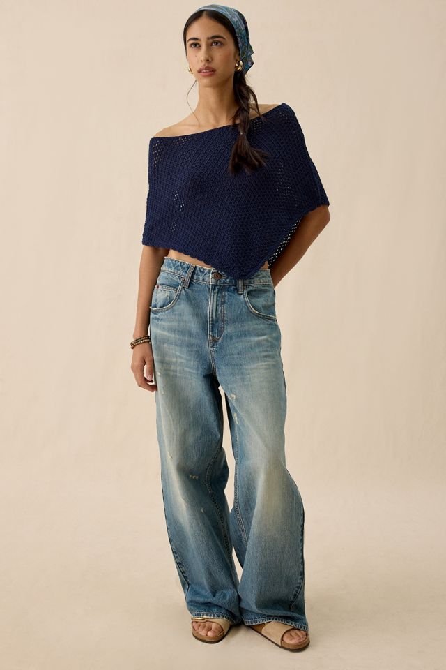 Kimchi Blue Game Day Crochet Off-The-Shoulder Poncho #3