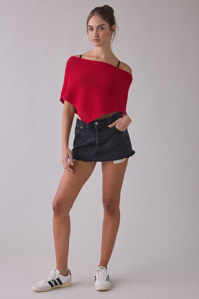 Kimchi Blue Game Day Crochet Off-The-Shoulder Poncho #2
