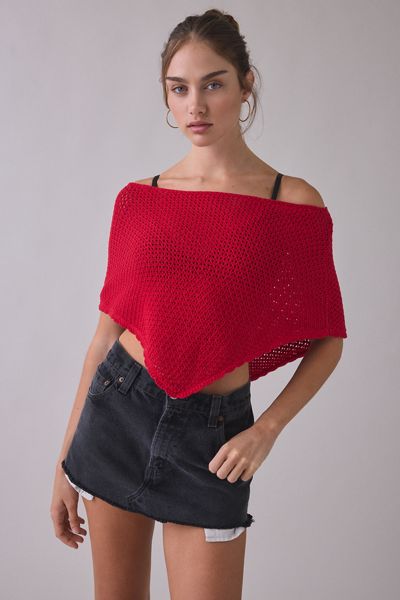 Poncho au crochet à épaules dénudées Game Day Kimchi Blue