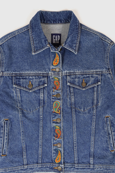 Vintage The Gap Embroidered Denim Jacket