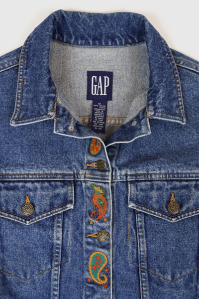 Vintage The Gap Embroidered Denim Jacket