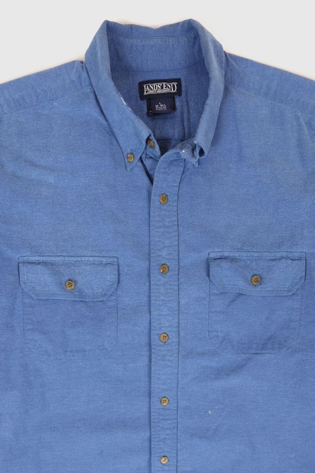 Vintage Land's End Frayed Button-Down Shirt #1
