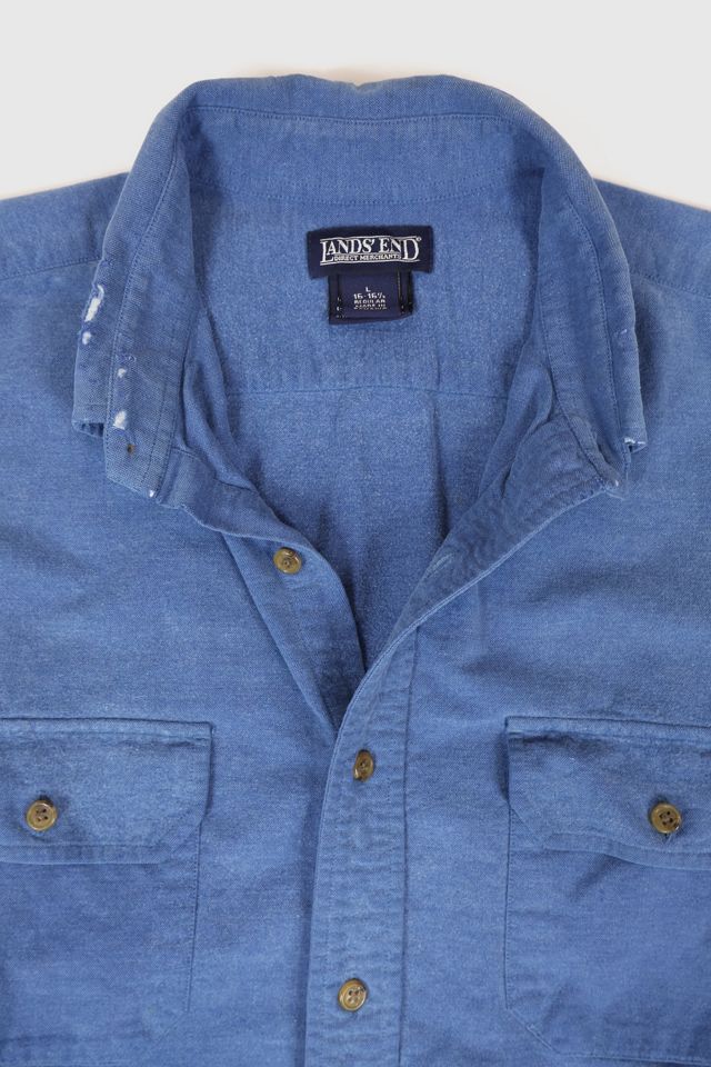 Vintage Land's End Frayed Button-Down Shirt #2