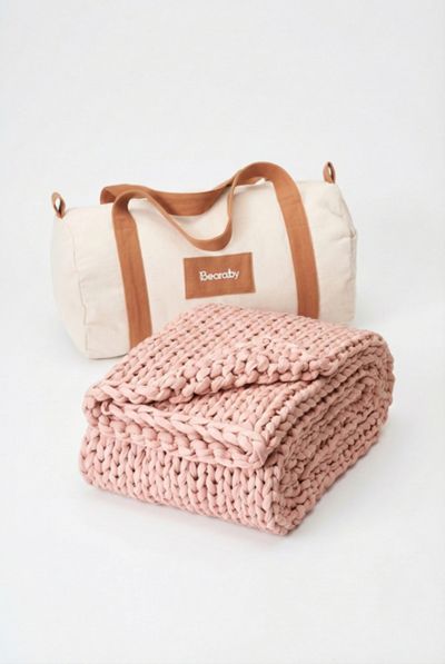 Bearaby Cotton Knitted 5-lb Weighted Travel Blanket
