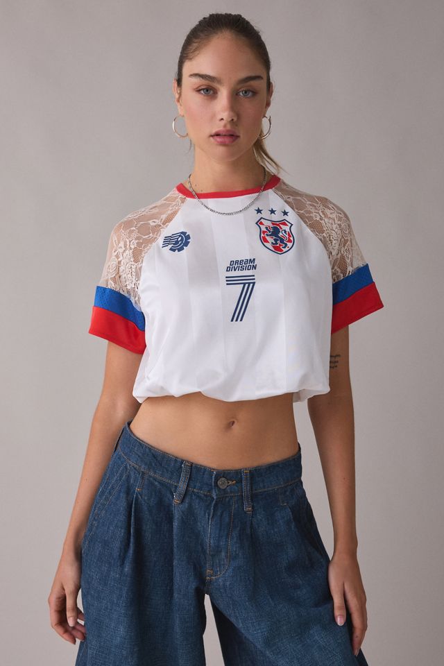 T-shirt court en jersey avec bordure en dentelle BDG Striker #1
