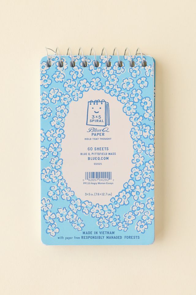 BlueQ Angry Woman Essays Spiral Pocket Notebook #1
