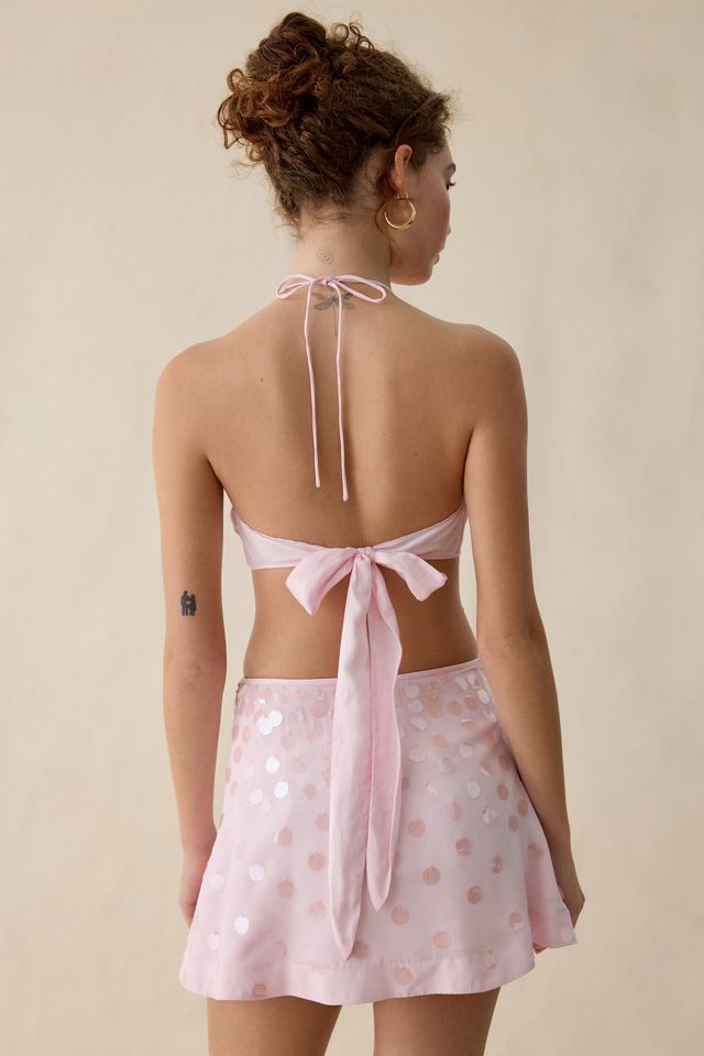 For Love & Lemons Cosmo Paillette Sequin Halter Neck Top #2