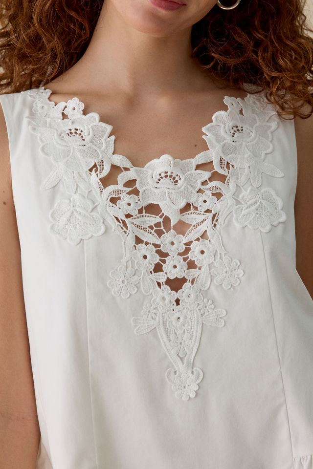 Mini-robe Babydoll Nicola avec appliqué de dentelle For Love & Lemons #1