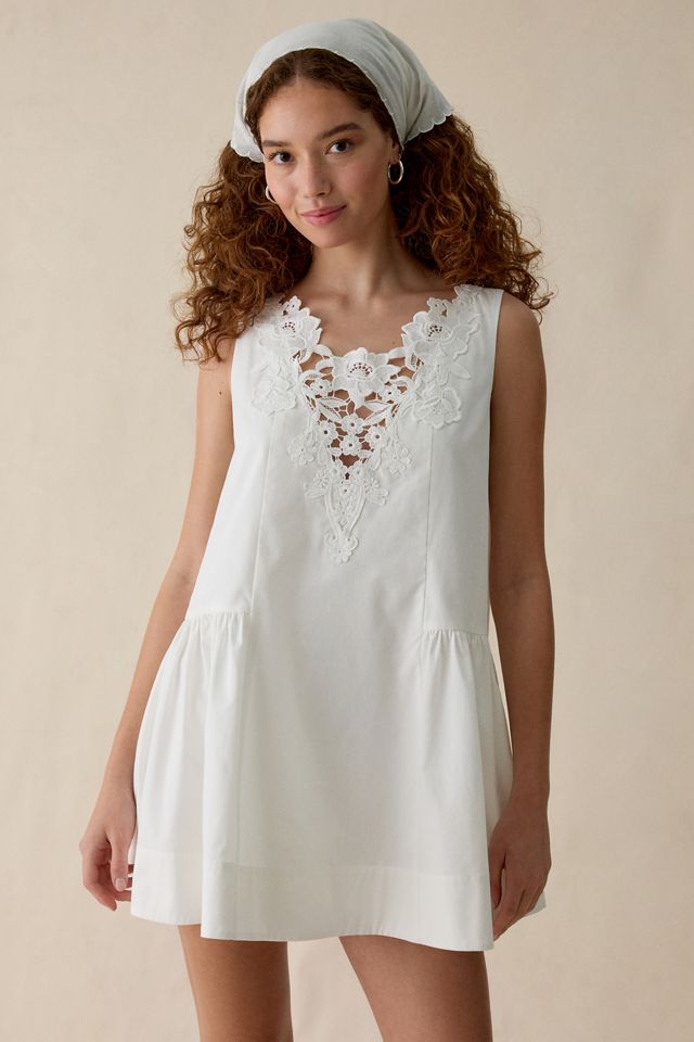 Mini-robe Babydoll Nicola avec appliqué de dentelle For Love & Lemons #2