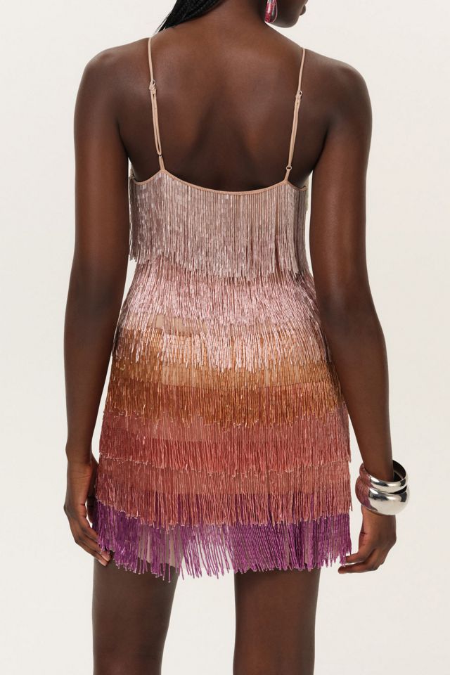 For Love & Lemons Tropic Crush Beaded Fringe Mini Dress #1