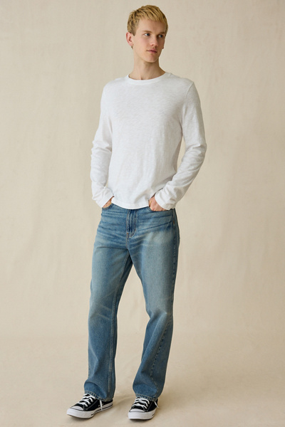 Standard Cloth Slub Long Sleeve Tee in Ivory, Men's at Urban Outfitters