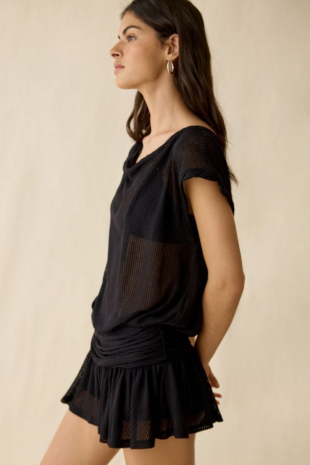 Out From Under Aruba Sheer Mesh Off-Shoulder Romper #2