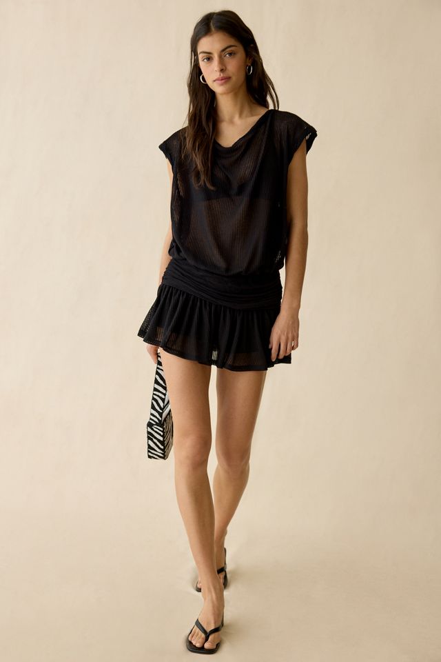 Out From Under Aruba Sheer Mesh Off-Shoulder Romper #3