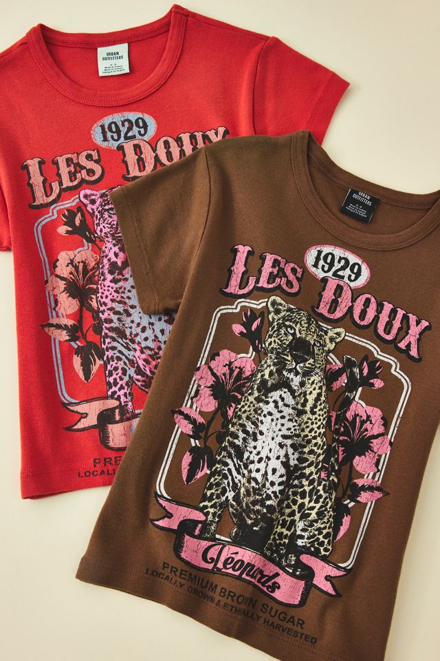 Les Doux Leopard Graphic Baby Tee | Urban Outfitters