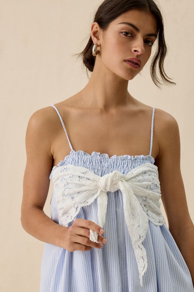 Robe maxi trapèze à smocks et nœud devant Elevator Disco Momentum #3