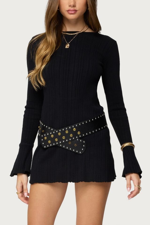 Edikted Isabel Backless Ribbed Knit Mini Dress | Urban Outfitters