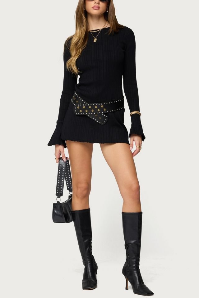 Edikted Isabel Backless Ribbed Knit Mini Dress | Urban Outfitters