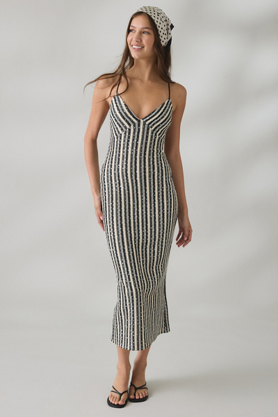 Elevator Disco Moonlight Sinna Sequin Embellished Knit Midi Dress