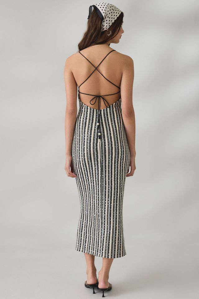 Elevator Disco Moonlight Sinna Sequin Embellished Knit Midi Dress #1