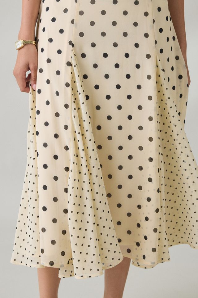 Elevator Disco One Of A Kind Polka Dot Halter Midi Dress #3