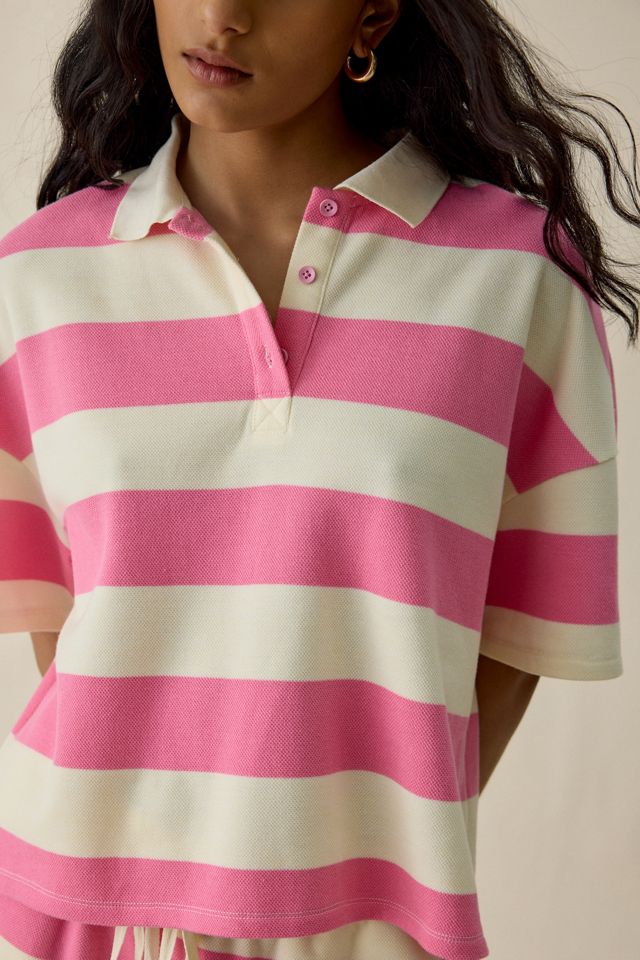 Elevator Disco Sunday Vibes Oversized Short Sleeve Polo Top #3