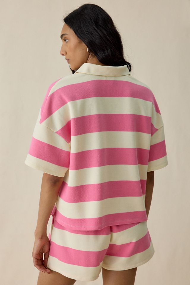 Elevator Disco Sunday Vibes Oversized Short Sleeve Polo Top #4