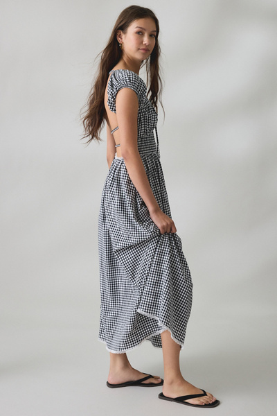 Elevator Disco Temptation Open-Back Milkmaid Midi Dress
