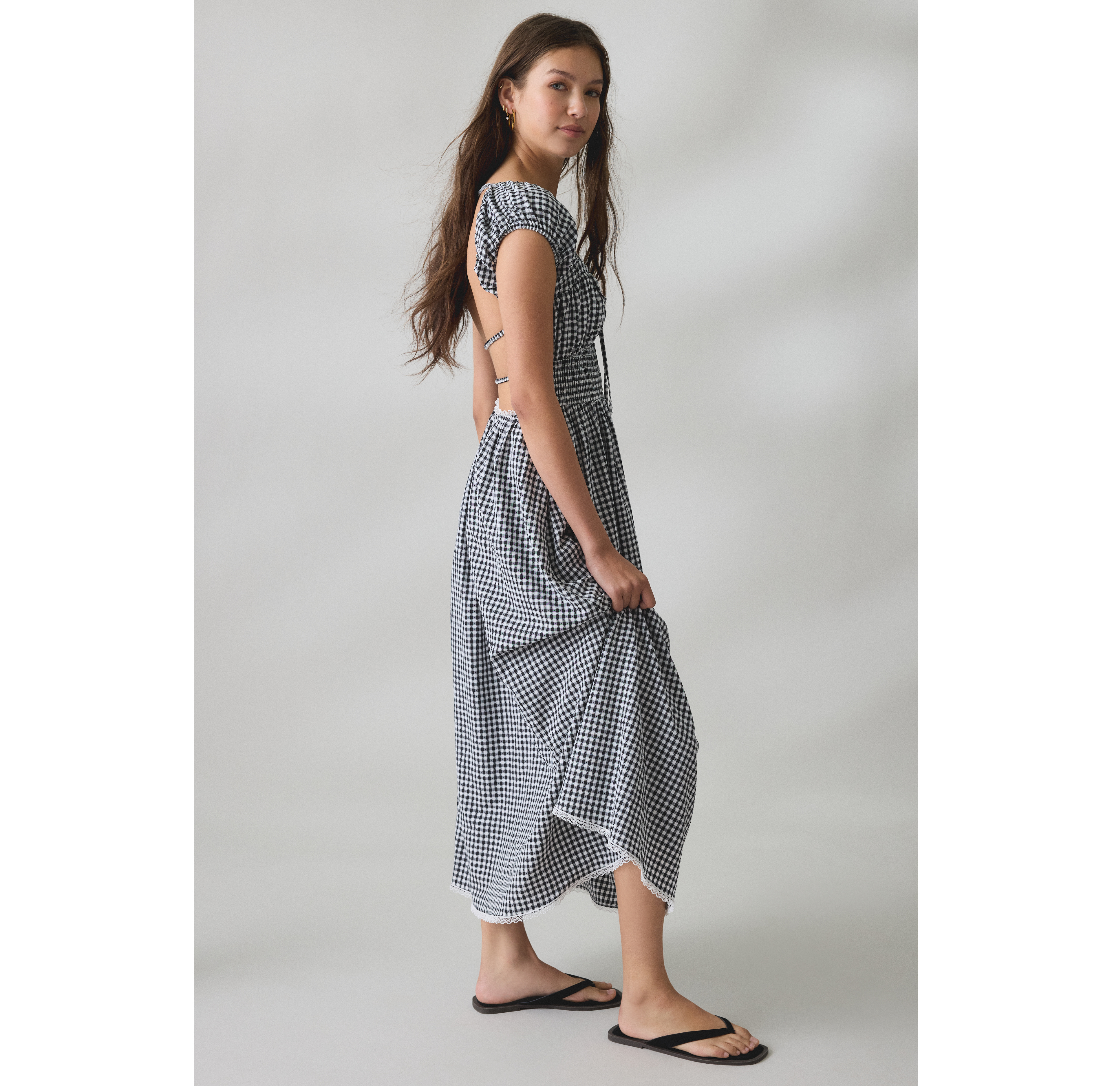 Elevator Disco Temptation Open-Back Milkmaid Midi Dress