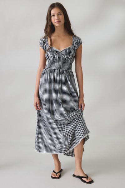 Elevator Disco Temptation Open-Back Milkmaid Midi Dress