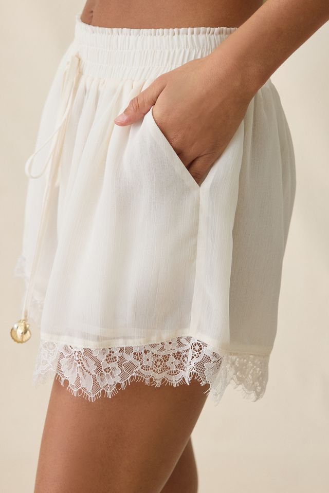 Elevator Disco Paris Lace Trim Mini Shorts #2